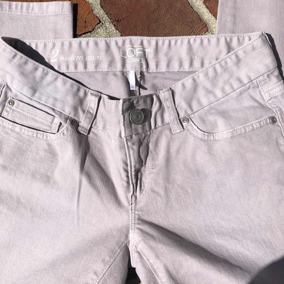 Ann Taylor Loft denim modern tan capri jeans 26/2 - Picture 6 of 6